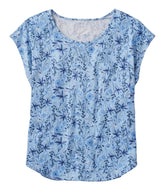 Short-Sleeve Scoopneck Print Women's Linen/Cotton Tee