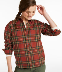 Women's Scotch Plaid Flannel Shirt Boyfriend