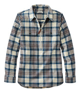 Quarter-Zip Women's Scotch Plaid Flannel Shirt