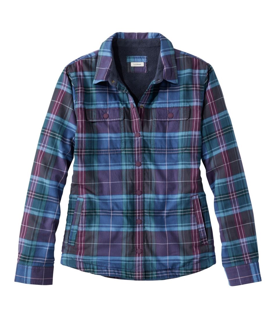 Snap-Front Plaid Women's Fleece-Lined Flannel Shirt