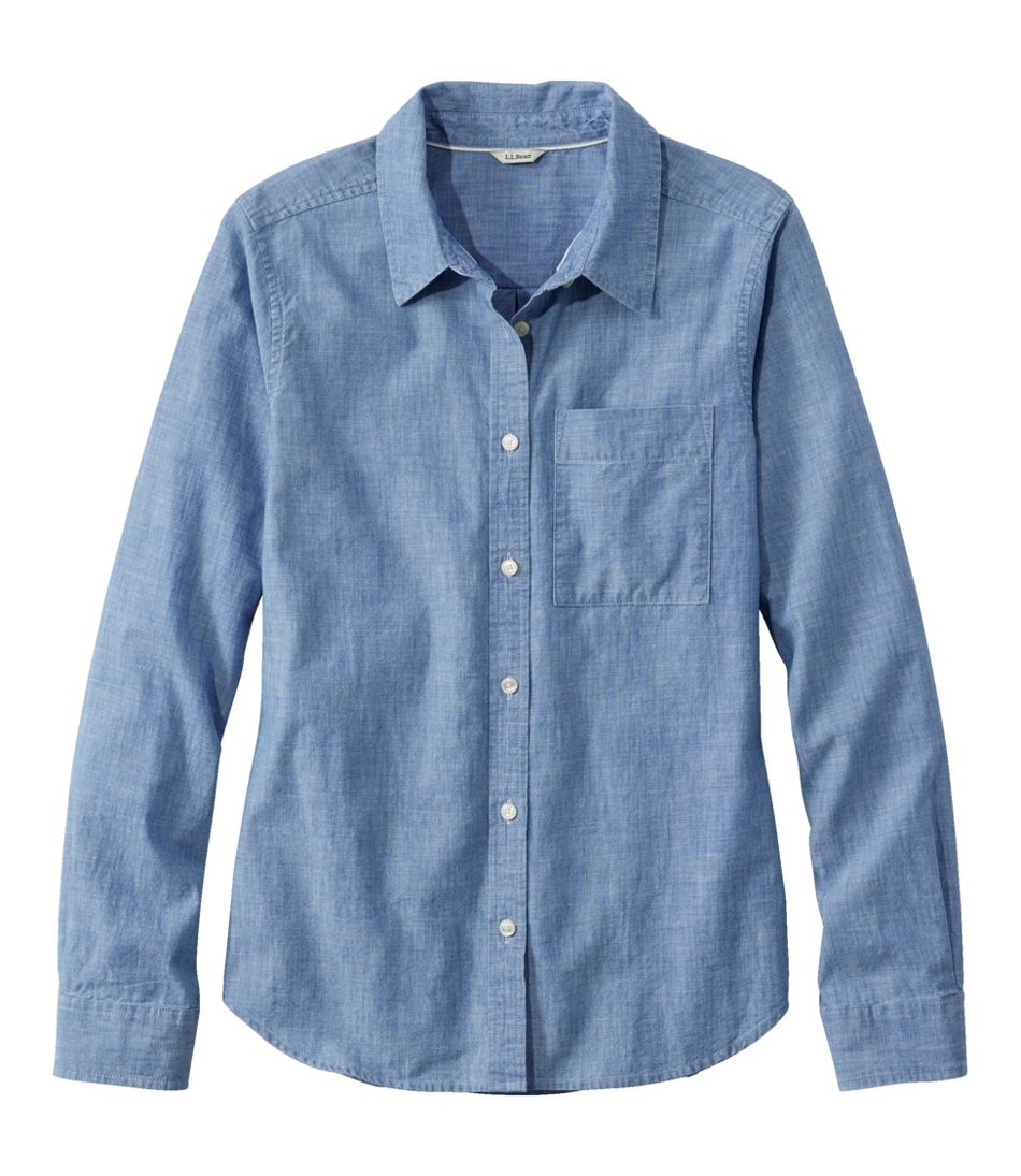Chambray Long Sleeve Women's Essential Cotton Shirt