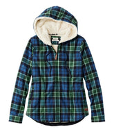 Sherpa-Lined Zip Hoodie Women's Scotch Plaid Flannel Shirt