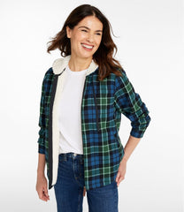 Sherpa-Lined Zip Hoodie Women's Scotch Plaid Flannel Shirt