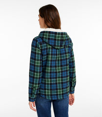 Sherpa-Lined Zip Hoodie Women's Scotch Plaid Flannel Shirt