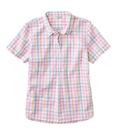 Women's Vacationland Seersucker Shirt Short-Sleeve Popover Plaid
