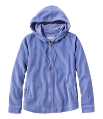 Women's Comfort Corduroy Relaxed Shirt Zip Hoodie