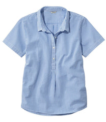 Short-Sleeve Popover Stripe Women's Vacationland Seersucker Shirt
