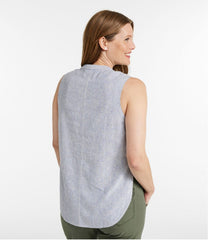 Sleeveless Women's Signature Linen-Blend Button-Front Shirt