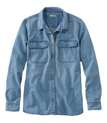 Long-Sleeve Women's L.L. Bean Heritage Washed Denim Shirt