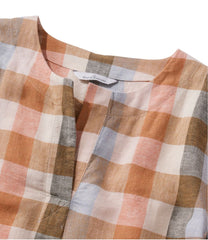 Women's Signature Linen-Blend Splitneck Shirt Short-Sleeve