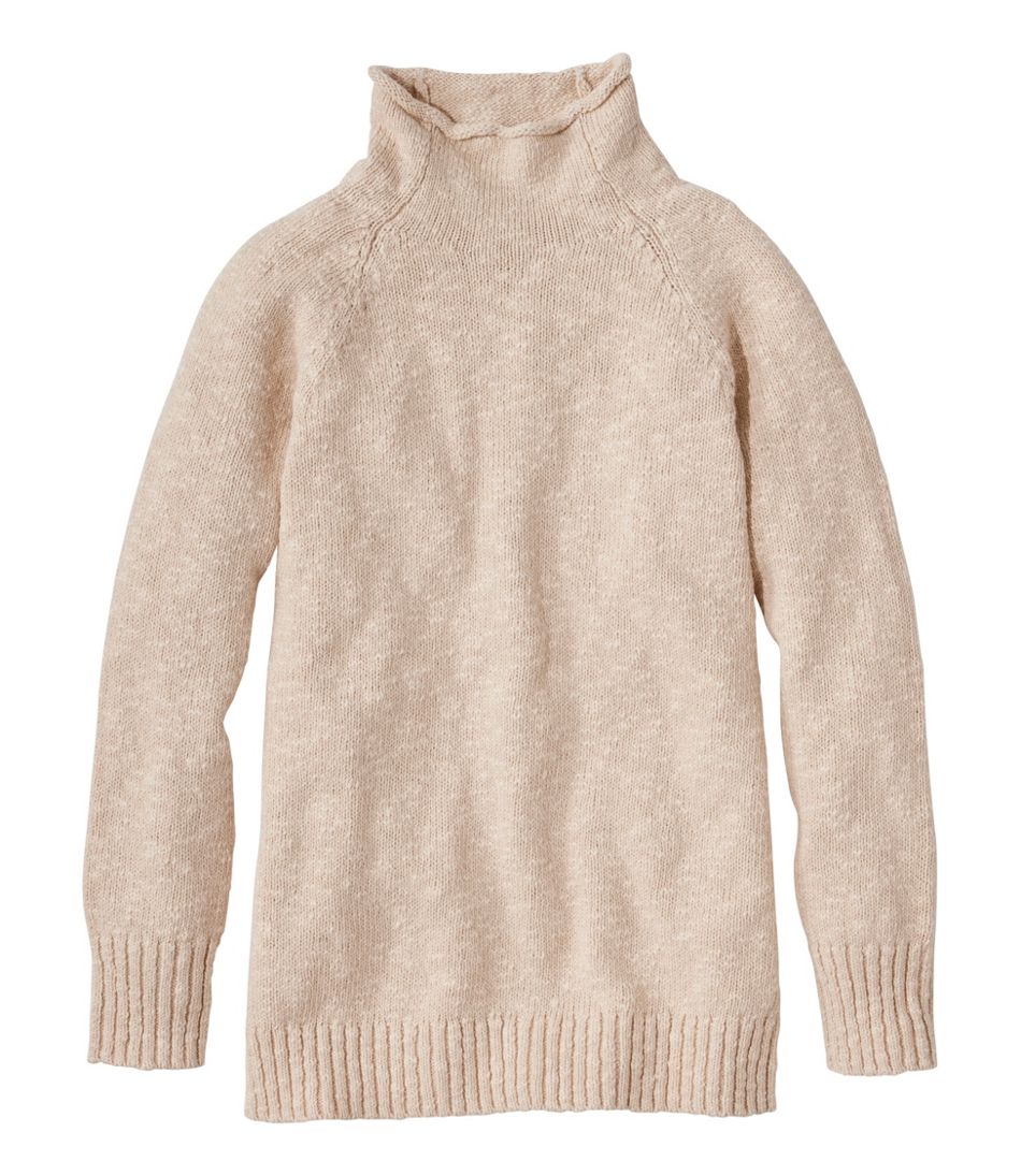 Women's Cotton Ragg Sweater Funnelneck Pullover