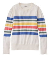 Women's Cotton/Cashmere Sweater Crewneck Stripe