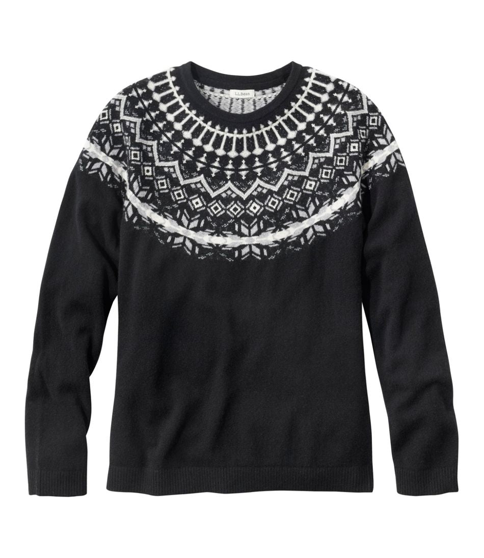Crewneck Fair Isle Women's Classic Cashmere Sweater
