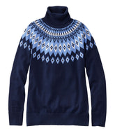 Women's Cotton/Cashmere Sweater Turtleneck Fair Isle