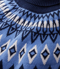 Women's Cotton/Cashmere Sweater Turtleneck Fair Isle