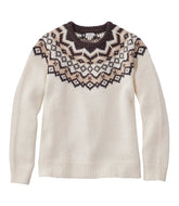Women's Bean's Classic Ragg Wool Sweater Crewneck Fair Isle