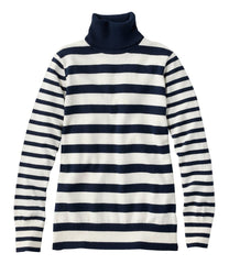 Women's Cotton/Cashmere Sweater Turtleneck Stripe