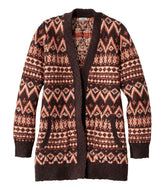 Women's Cotton Ragg Sweater Open Cardigan Fair Isle