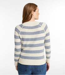 Crewneck Stripe Women's Organic Cotton Slub Sweater