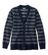 Women's Bean's Classic Ragg Wool Sweater Button-Front Cardigan Novelty