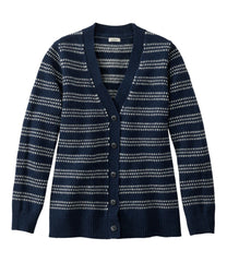 Women's Bean's Classic Ragg Wool Sweater Button-Front Cardigan Novelty