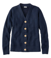 Button-Front Cardigan Women's Basketweave Sweater