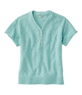 Henley Short-Sleeve Women's Midweight Cotton Slub Sweater