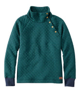 Snapneck Pullover Print Women's Quilted Sweatshirt