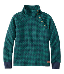 Snapneck Pullover Print Women's Quilted Sweatshirt
