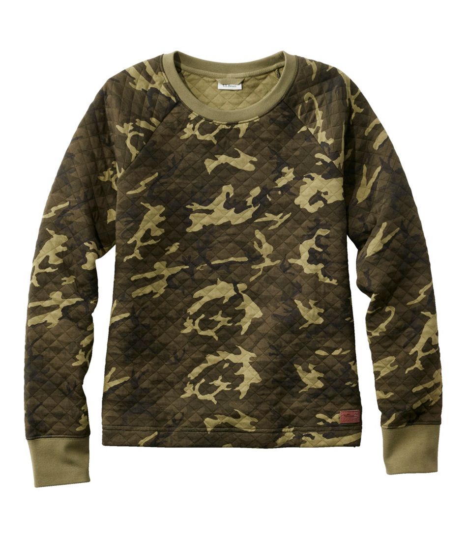 Crewneck Pullover Print Women's Quilted Sweatshirt