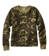 Crewneck Pullover Print Women's Quilted Sweatshirt