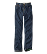 Women's True Shape Jeans High-Rise Straight-Leg Fleece-Lined