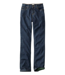Women's True Shape Jeans High-Rise Straight-Leg Fleece-Lined