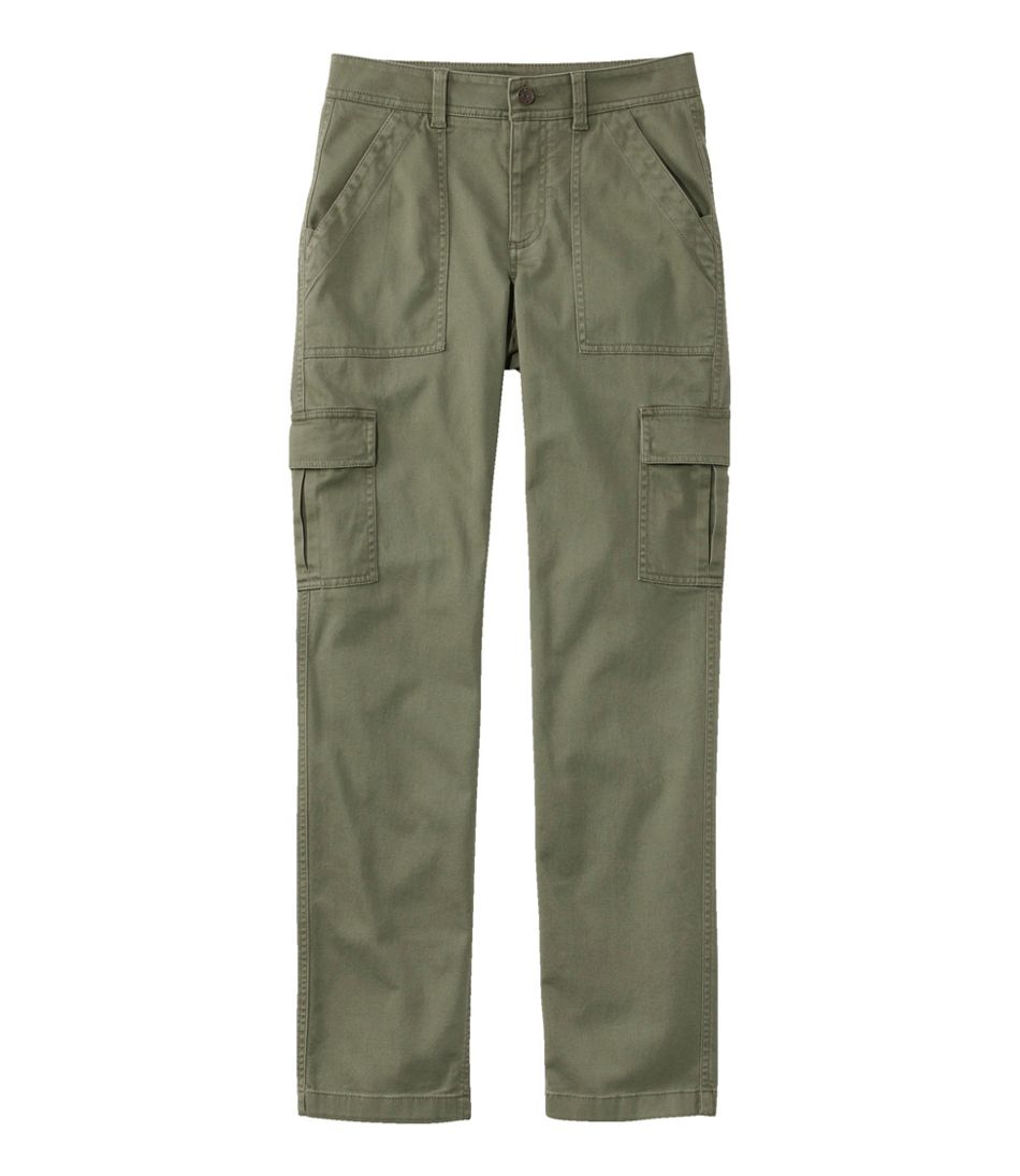 Mid-Rise Straight-Leg Cargo Women's Comfort Stretch Pants