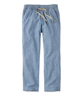 Women's Lakewashed Pull-On Chinos Mid-Rise Chambray Ankle Pants