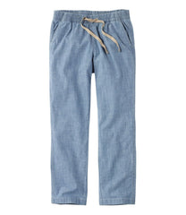 Women's Lakewashed Pull-On Chinos Mid-Rise Chambray Ankle Pants
