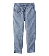Mid-Rise Tapered-Leg Women's Premium Linen Pull-On Ankle Pants