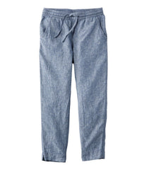Mid-Rise Tapered-Leg Women's Premium Linen Pull-On Ankle Pants