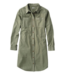 Women's L.L. Bean Heritage Washed Denim Shirt Dress Garment-Dye