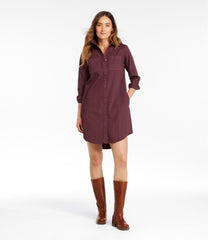 Women's L.L. Bean Heritage Washed Denim Shirt Dress Garment-Dye