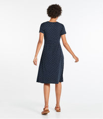 Women's Summer Knit Dress Short-Sleeve Print