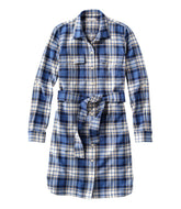 Button-Front Women's Signature Camp Flannel Shirt Dress