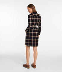 Button-Front Women's Signature Camp Flannel Shirt Dress