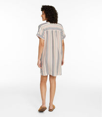 Women's Cloud Gauze Short-Sleeve Shift Dress Stripe