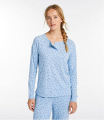 Long-Sleeve Henley Print Women's Restorative Sleepwear