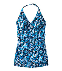 Clasp Halter Dress Print Women's Shaping Swimwear