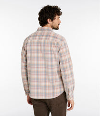 Men's Sunwashed Corduroy Shirt Slightly Fitted Untucked Fit Plaid
