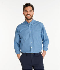Men's Wrinkle-Free Pinpoint Oxford Cloth Shirt Traditional Fit Tattersall