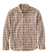 Plaid Men's Brushed Jaspé Twill Shirt Traditional Untucked Fit