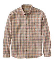 Plaid Men's Brushed Jaspé Twill Shirt Traditional Untucked Fit